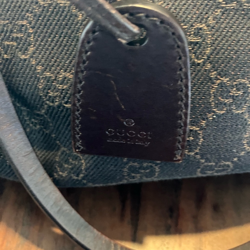 Gucci Brown DENIM Signature Tote with Pouch WITH COA - Picture 11 of 14